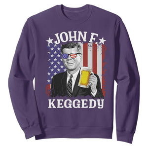 John F Kennedy Sweatshirt 4th of July America Flag Beer TS14 Purple Print Your Wear