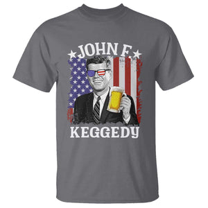 John F Kennedy T Shirt 4th of July America Flag Beer TS14 Charcoal Print Your Wear