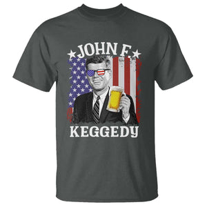 John F Kennedy T Shirt 4th of July America Flag Beer TS14 Dark Heather Print Your Wear