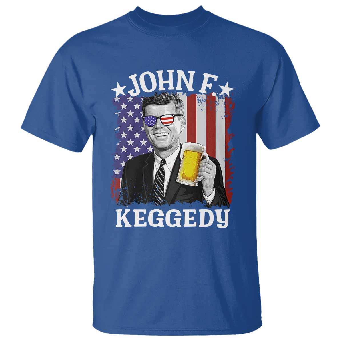 John F Kennedy T Shirt 4th of July America Flag Beer TS14 Royal Blue Print Your Wear