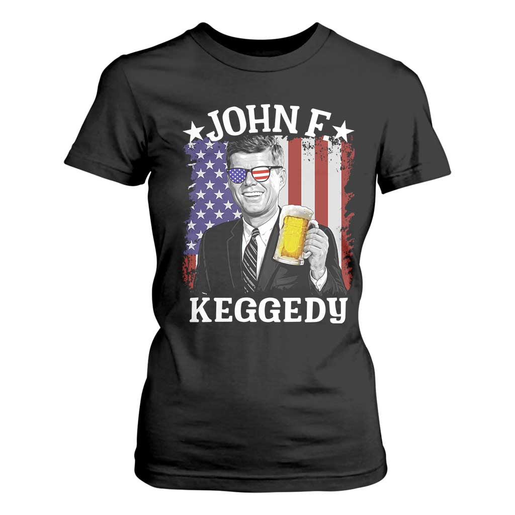 John F Kennedy T Shirt For Women 4th of July America Flag Beer TS14 Black Print Your Wear