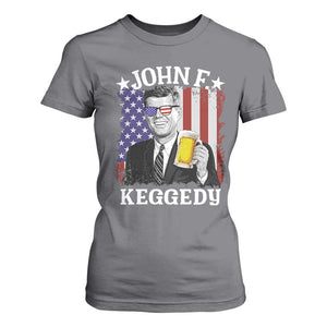 John F Kennedy T Shirt For Women 4th of July America Flag Beer TS14 Charcoal Print Your Wear