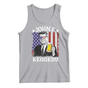 John F Kennedy Tank Top 4th of July America Flag Beer TS14 Athletic Heather Print Your Wear