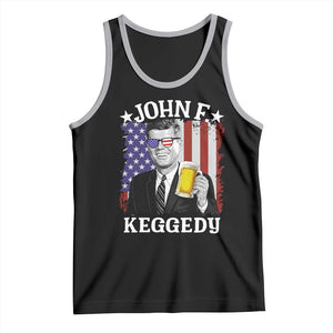 John F Kennedy Tank Top 4th of July America Flag Beer TS14 Black Athletic Heather Print Your Wear