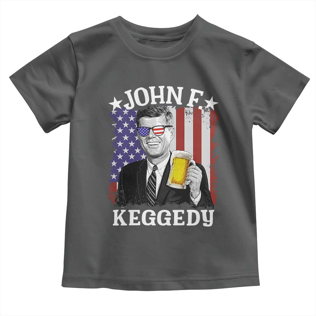 John F Kennedy Toddler T Shirt 4th of July America Flag Beer TS14 Dark Heather Print Your Wear