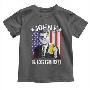 John F Kennedy Toddler T Shirt 4th of July America Flag Beer TS14 Dark Heather Print Your Wear