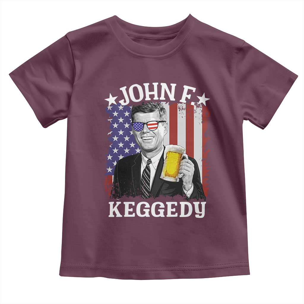 John F Kennedy Toddler T Shirt 4th of July America Flag Beer TS14 Maroon Print Your Wear
