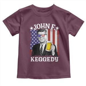 John F Kennedy Toddler T Shirt 4th of July America Flag Beer TS14 Maroon Print Your Wear