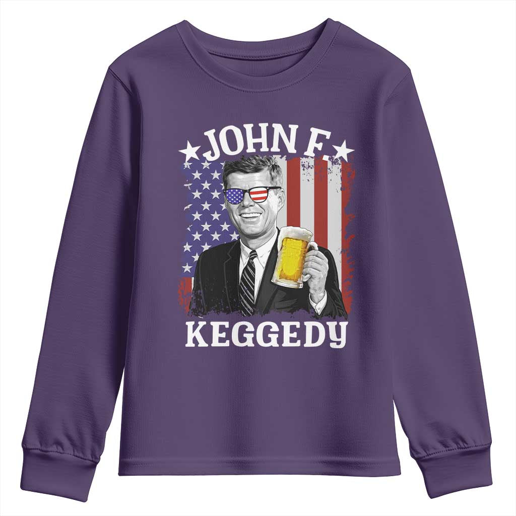 John F Kennedy Youth Sweatshirt 4th of July America Flag Beer TS14 Purple Print Your Wear