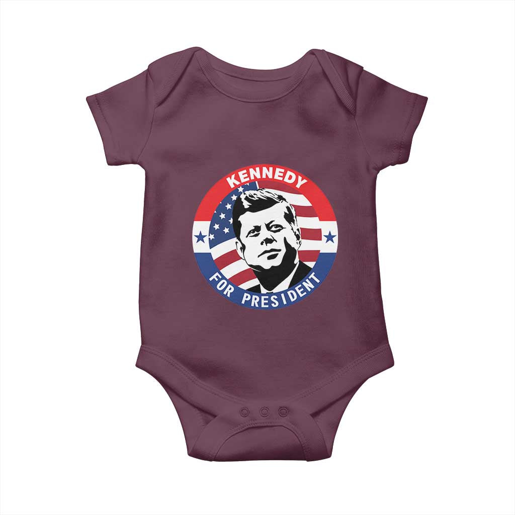 John F Kennedy US President American History Baby Onesie TS14 Maroon Print Your Wear