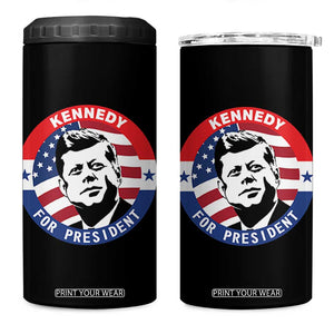 John F Kennedy US President American History 4 in 1 Can Cooler Tumbler TS14 One Size: 16 oz Black Print Your Wear