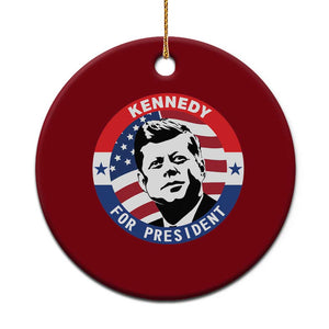 John F Kennedy US President American History Ceramic Ornament TS14 1pc Red Print Your Wear
