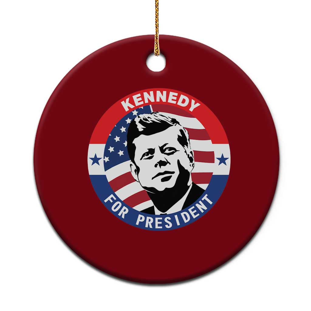 John F Kennedy US President American History Ceramic Ornament TS14 1pc Red Print Your Wear