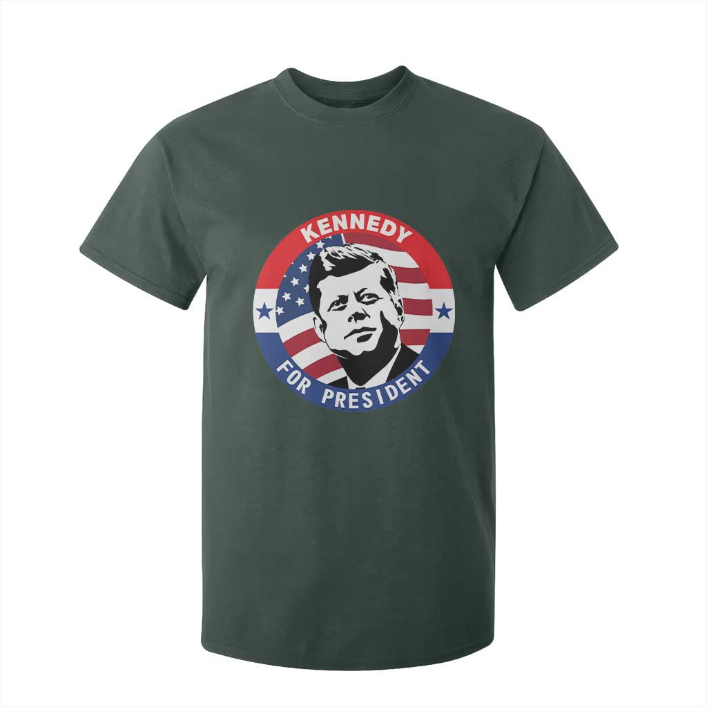 John F Kennedy US President American History T Shirt For Kid TS14 Dark Forest Green Print Your Wear