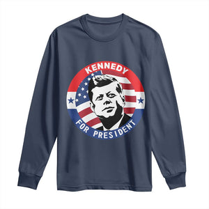 John F Kennedy US President American History Long Sleeve Shirt TS14 Navy Print Your Wear