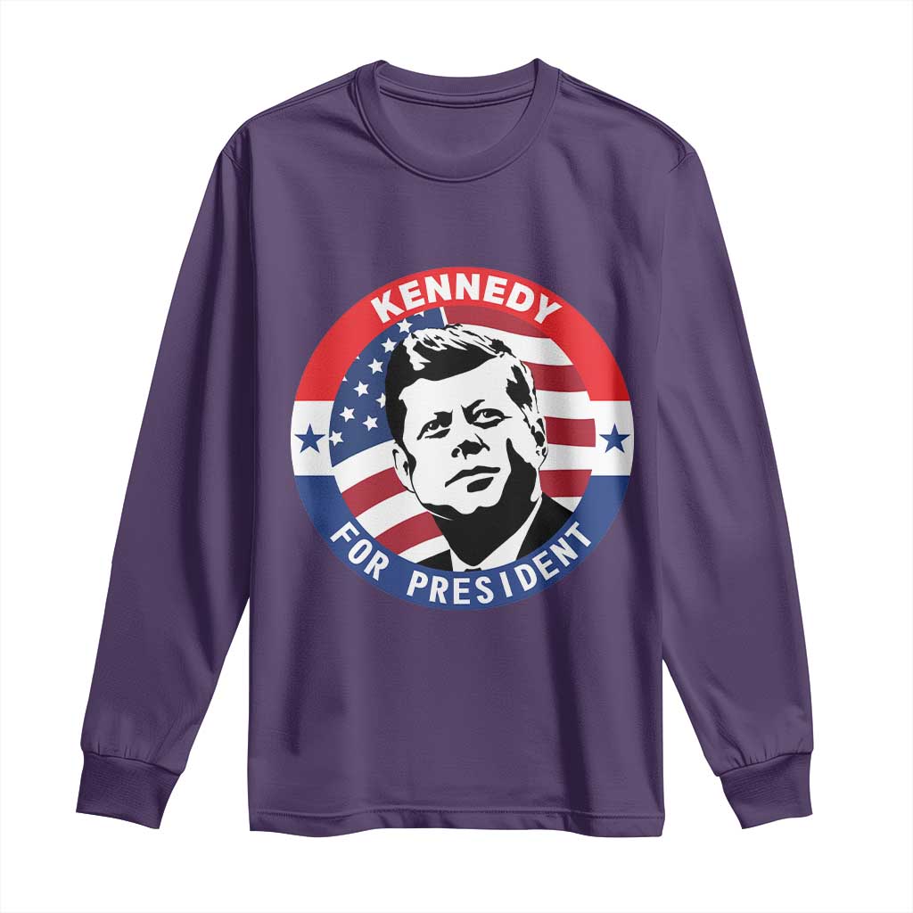 John F Kennedy US President American History Long Sleeve Shirt TS14 Purple Print Your Wear