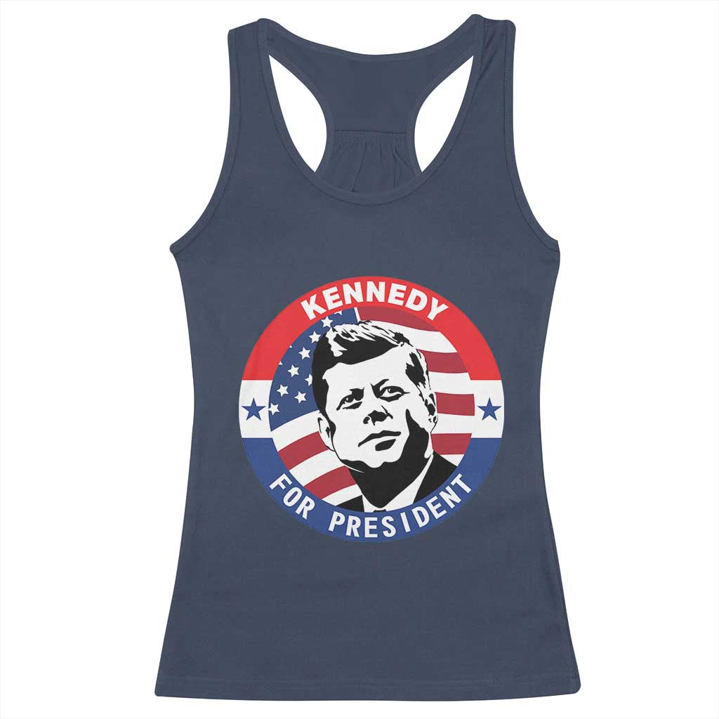 John F Kennedy US President American History Racerback Tank Top TS14 Navy Print Your Wear
