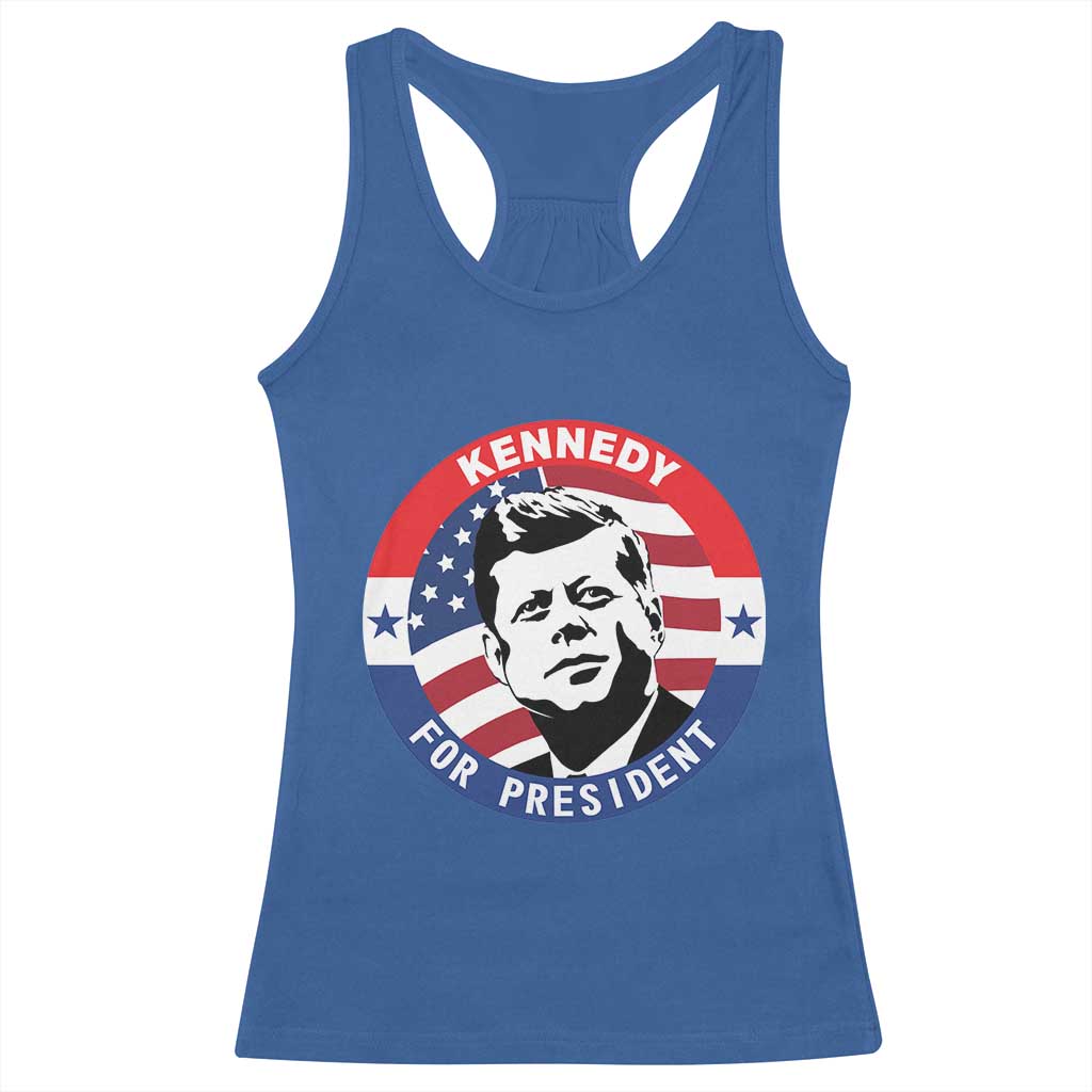 John F Kennedy US President American History Racerback Tank Top TS14 Royal Blue Print Your Wear