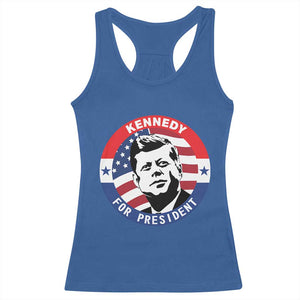 John F Kennedy US President American History Racerback Tank Top TS14 Royal Blue Print Your Wear