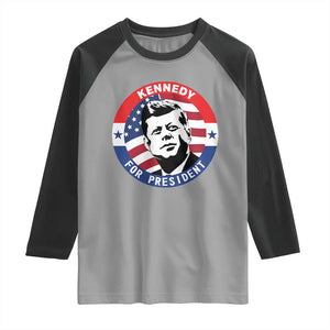 John F Kennedy US President American History Raglan Shirt TS14 Sport Gray Black Print Your Wear