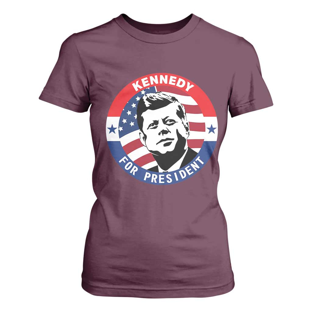 John F Kennedy US President American History T Shirt For Women TS14 Maroon Print Your Wear
