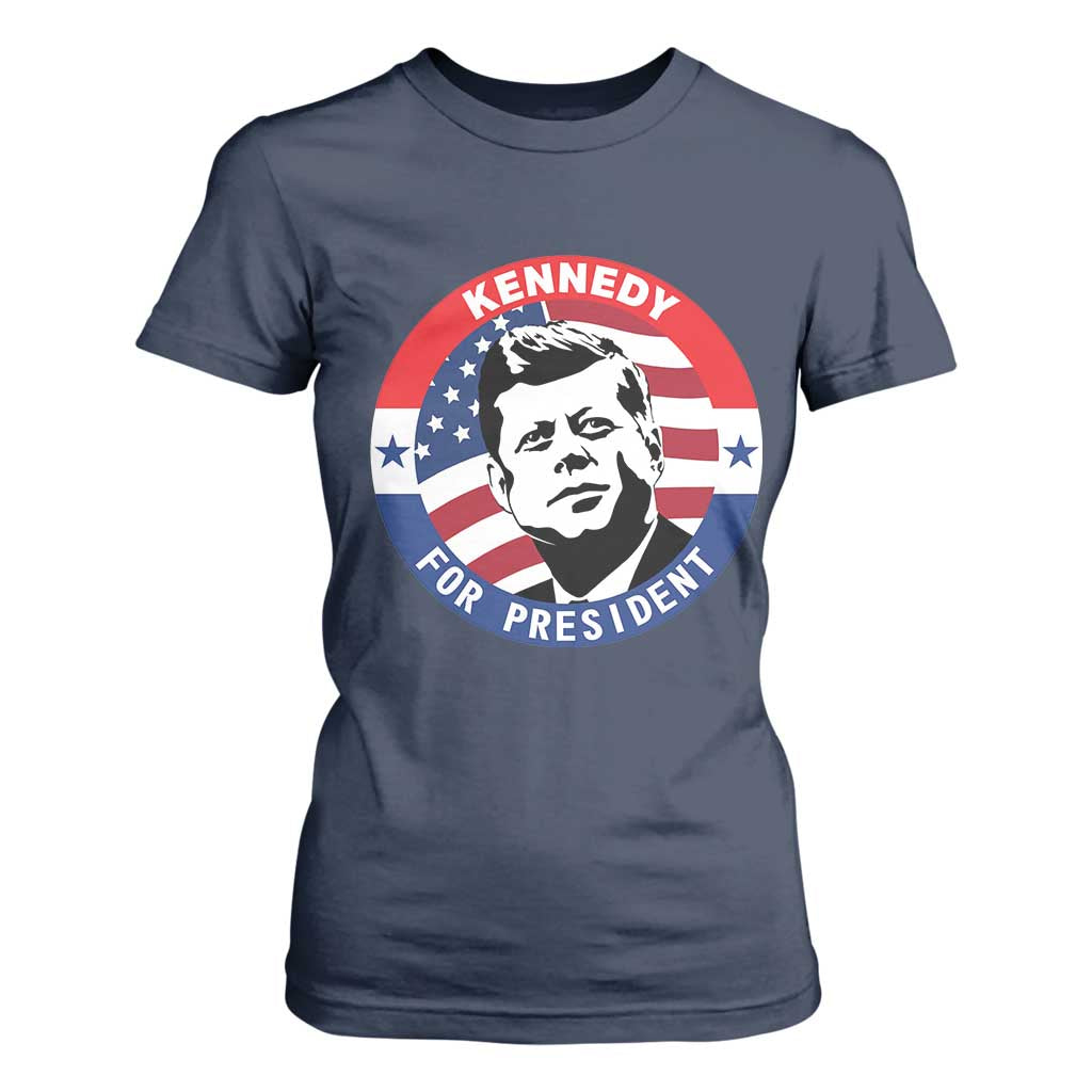 John F Kennedy US President American History T Shirt For Women TS14 Navy Print Your Wear