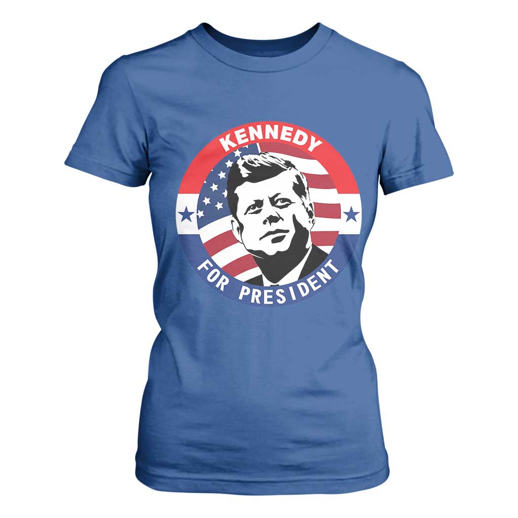 John F Kennedy US President American History T Shirt For Women TS14 Royal Blue Print Your Wear