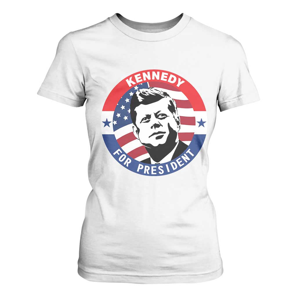 John F Kennedy US President American History T Shirt For Women TS14 White Print Your Wear