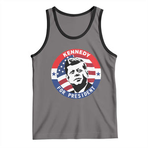 John F Kennedy US President American History Tank Top TS14 Deep Heather Black Print Your Wear