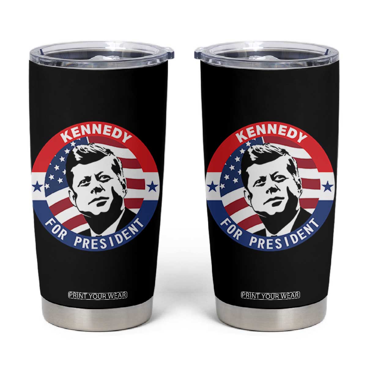 John F Kennedy US President American History Tumbler Cup TS14 Black Print Your Wear