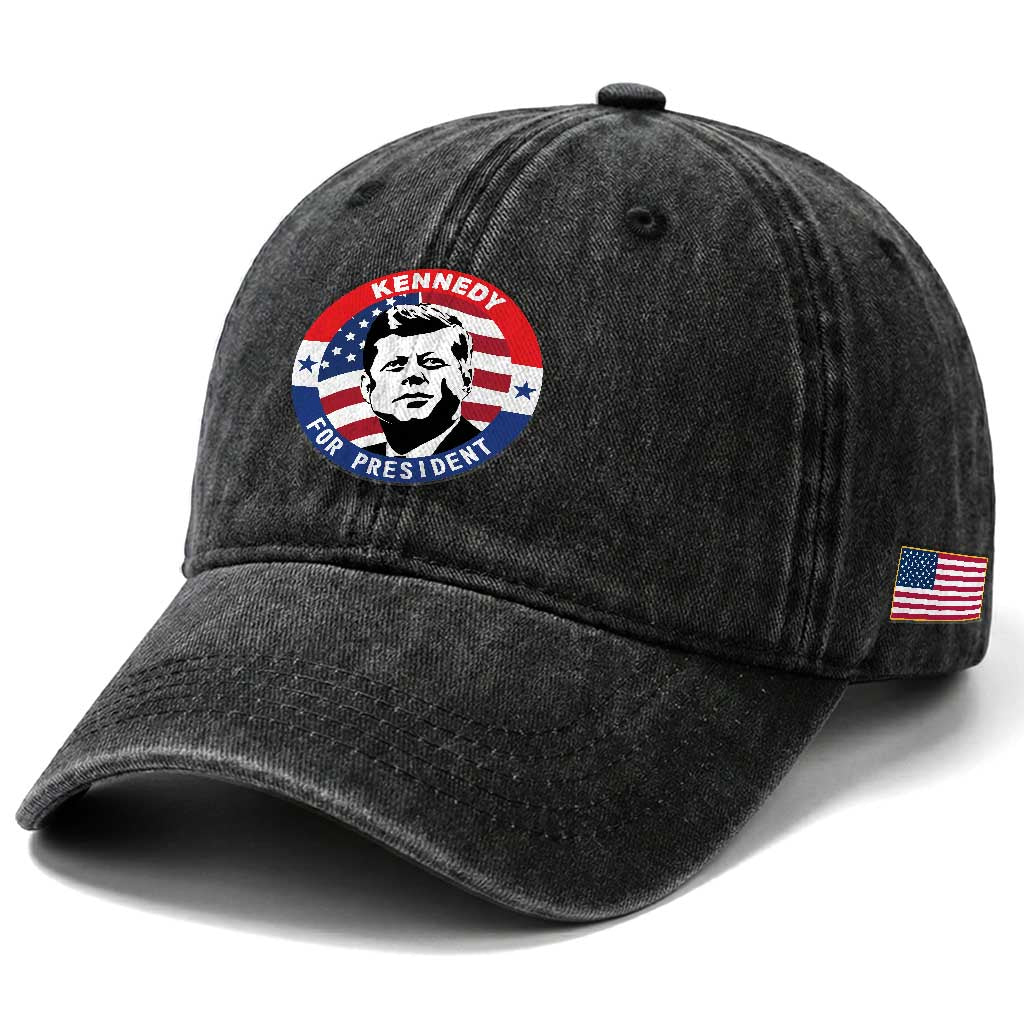 John F Kennedy US President American History Washed Cotton Baseball Cap TS14 Print Your Wear