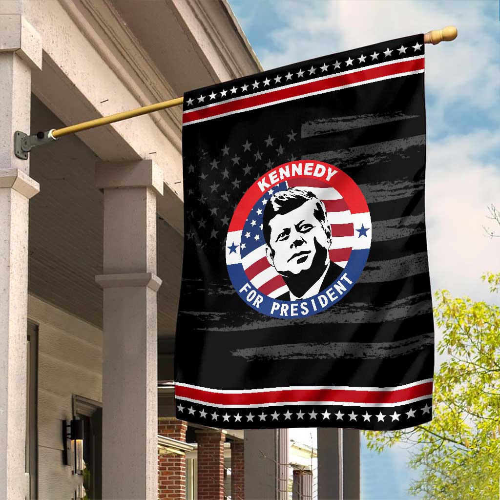 John F Kennedy US President American History Garden Flag TS14 Distressed Black Red Print Your Wear
