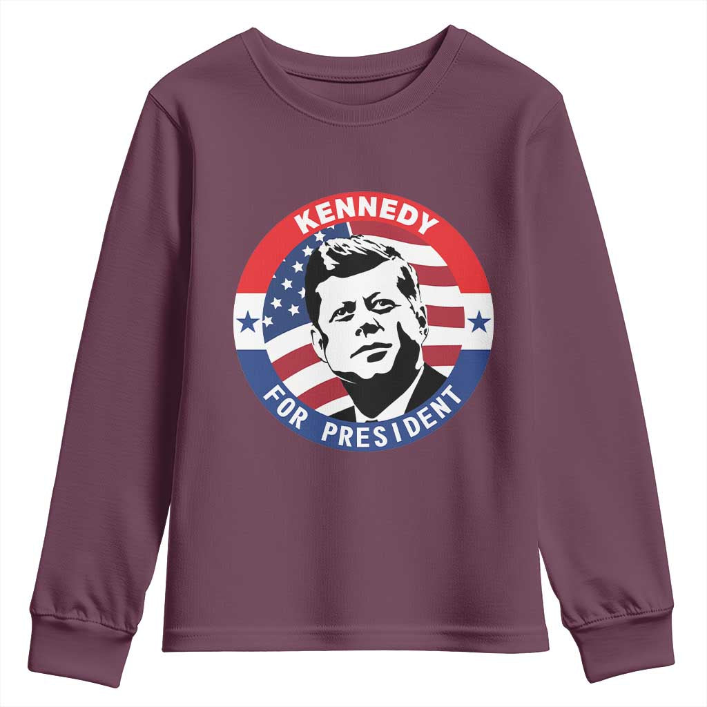 John F Kennedy US President American History Youth Sweatshirt TS14 Maroon Print Your Wear