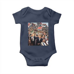 John F Kennedy American President History Baby Onesie TS14 Navy Print Your Wear