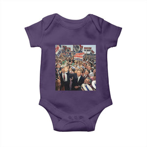 John F Kennedy American President History Baby Onesie TS14 Purple Print Your Wear