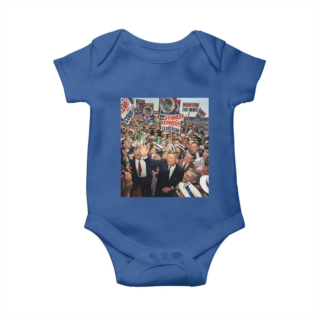 John F Kennedy American President History Baby Onesie TS14 Royal Blue Print Your Wear