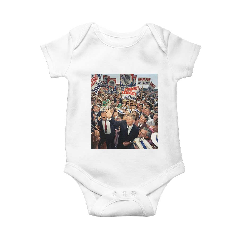 John F Kennedy American President History Baby Onesie TS14 White Print Your Wear