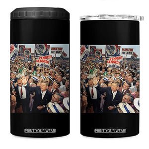John F Kennedy American President History 4 in 1 Can Cooler Tumbler TS14 One Size: 16 oz Black Print Your Wear