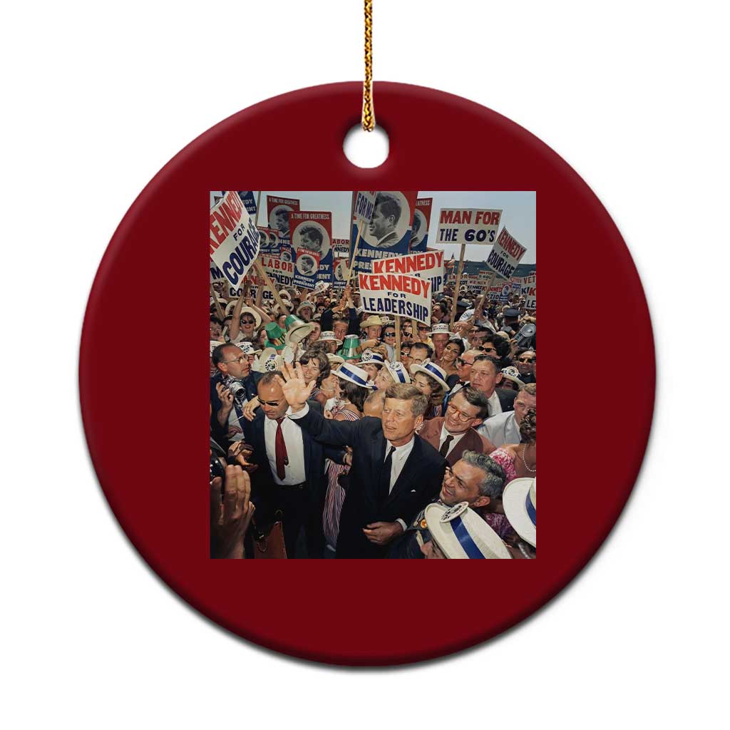 John F Kennedy American President History Ceramic Ornament TS14 1pc Red Print Your Wear