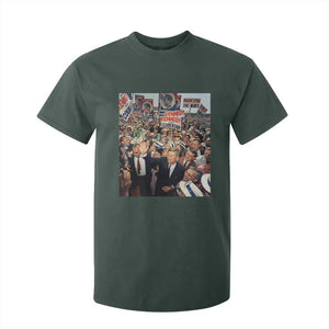 John F Kennedy American President History T Shirt For Kid TS14 Dark Forest Green Print Your Wear