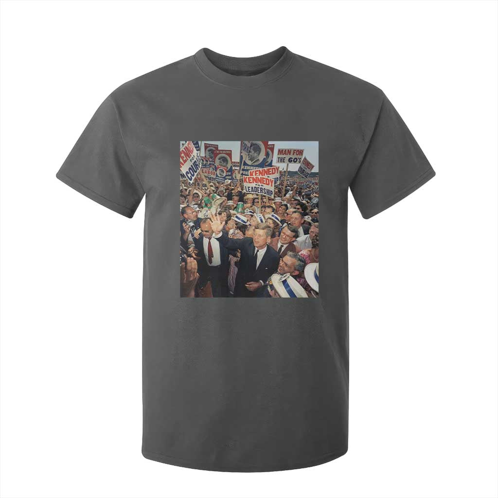 John F Kennedy American President History T Shirt For Kid TS14 Dark Heather Print Your Wear