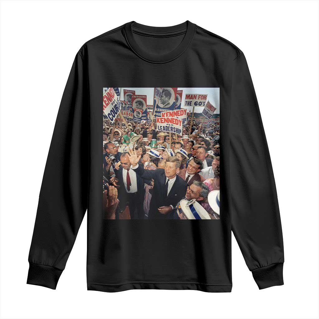 John F Kennedy American President History Long Sleeve Shirt TS14 Black Print Your Wear