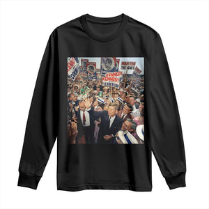 John F Kennedy American President History Long Sleeve Shirt TS14 Black Print Your Wear