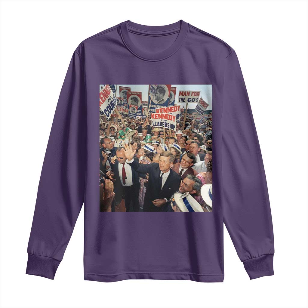 John F Kennedy American President History Long Sleeve Shirt TS14 Purple Print Your Wear