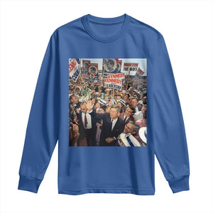 John F Kennedy American President History Long Sleeve Shirt TS14 Royal Blue Print Your Wear