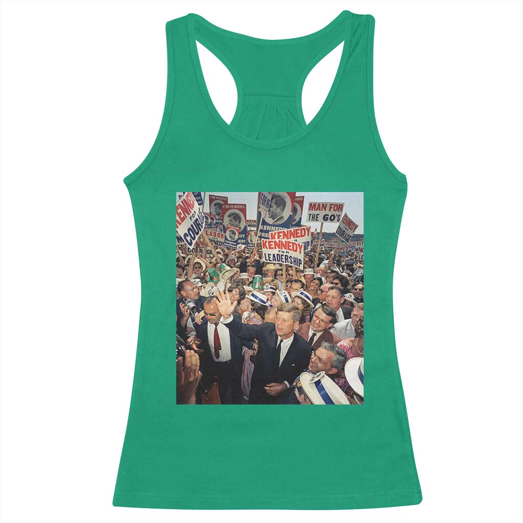 John F Kennedy American President History Racerback Tank Top TS14 Irish Green Print Your Wear