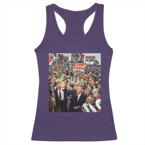 John F Kennedy American President History Racerback Tank Top TS14 Purple Print Your Wear