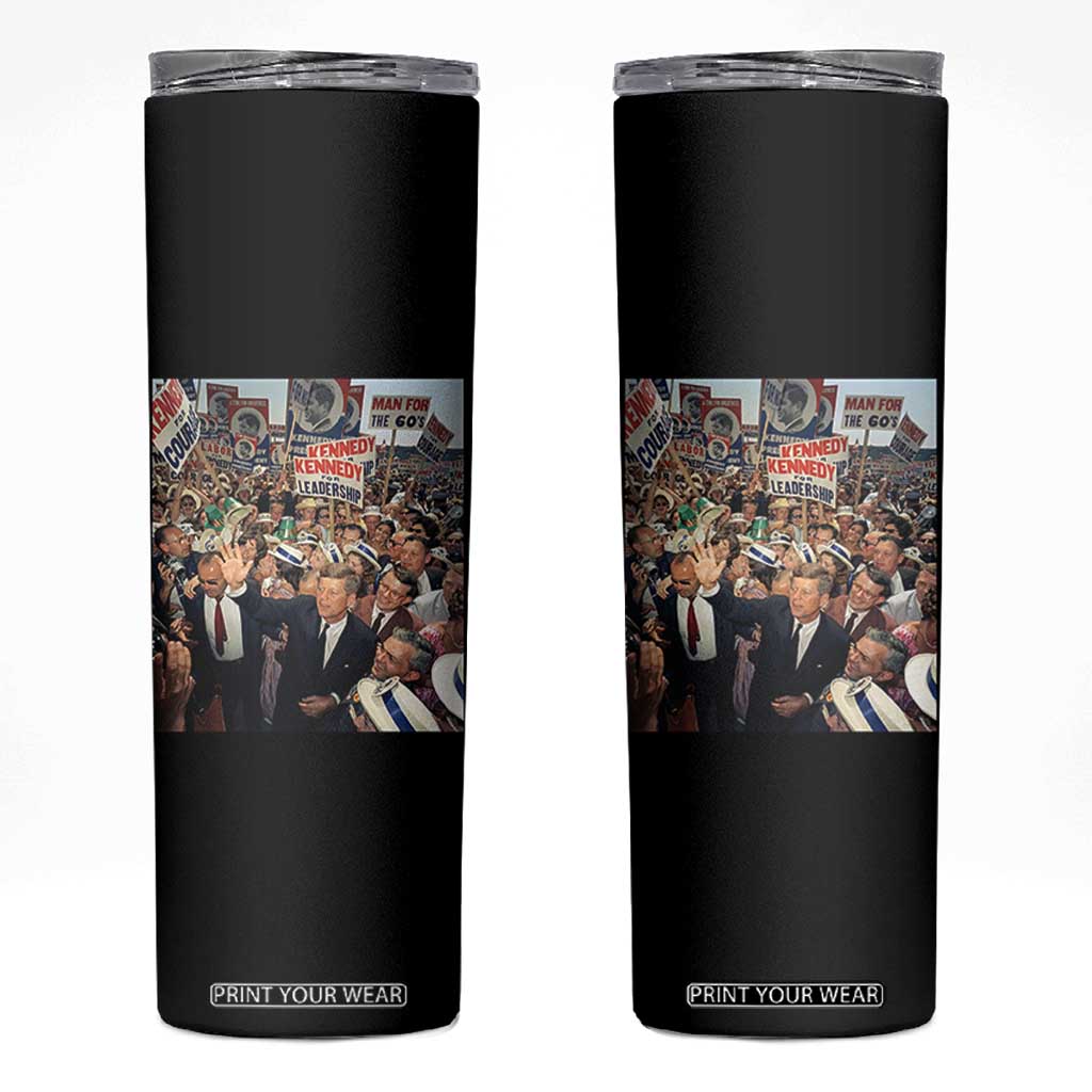 John F Kennedy American President History Skinny Tumbler TS14 Black Print Your Wear