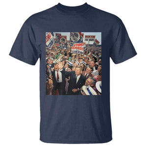 John F Kennedy American President History T Shirt TS14 Navy Print Your Wear