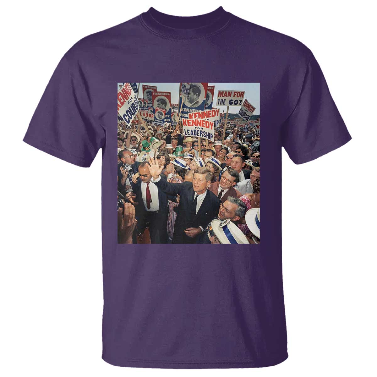 John F Kennedy American President History T Shirt TS14 Purple Print Your Wear